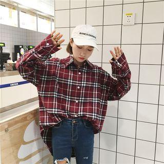 Cutout Check Shirt