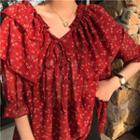 Floral Loose-fit Chiffon Blouse