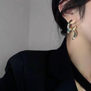 Irregular Chain Drop Earring 1 Pair - 925silver Earring - Gold - One Size
