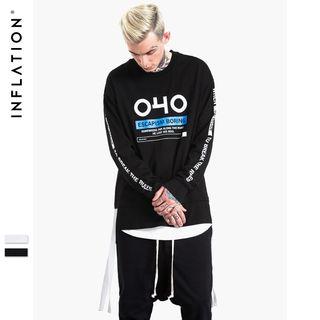 Tie-accent Mock Two-piece Printed T-shirt