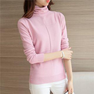 Long-sleeve Mock-neck Knit Top