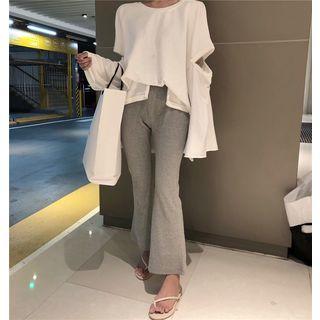 Cutout Sweatshirt / Boot-cut Pants