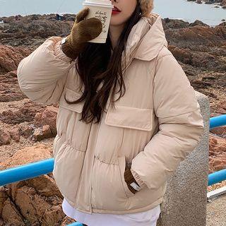 Plain Thick Wide-leg Hooded Jacket