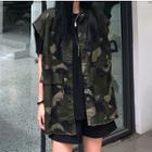 Camo Print Buttoned Vest