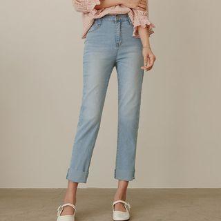 Washed Straight-leg Summer Jeans