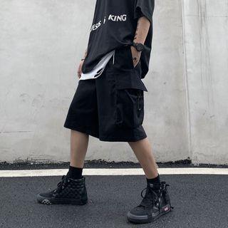 Side Pocket Straight-cut Cargo Shorts