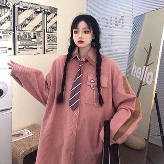 Corduroy Shirt Jacket Pink - One Size