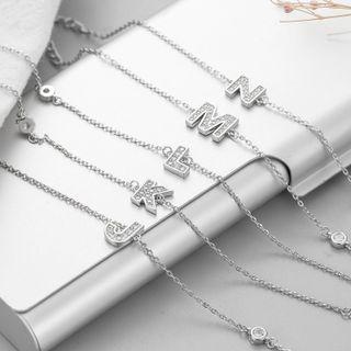Alphabet Rhinestone Pendant Bracelet