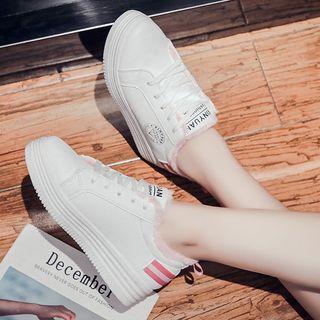 Faux Leather Diamond Print Fleece-lined Sneakers