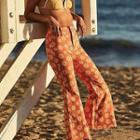 Flower Print Boot-cut Pants