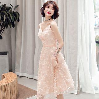 Spaghetti Strap Lace A-line Party Dress