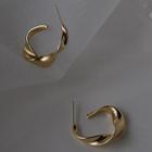 Twisted Alloy Open Hoop Earring 1 Pair - 1644 - Gold - One Size