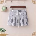 Printed Mini A-line Skirt Gray - One Size