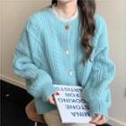 Lace Button-up Knit Sweater