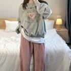 Embroidered Sweatshirt / Corduroy Pants