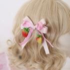 Strawberry & Bow Hair Clip