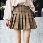 Plaid Mini Pleated A-line Skirt