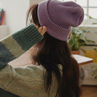 Wool Ribbed Knit Beanie In 11 Colors