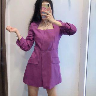 Long-sleeve Double Breasted Playsuit