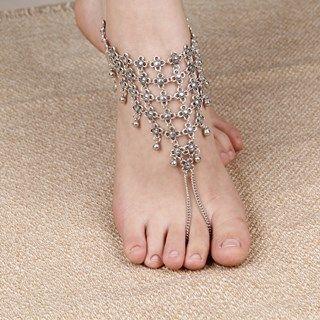 Cutout Anklet With Toe Ring