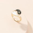 Yin And Yang Alloy Open Ring Gold - One Size