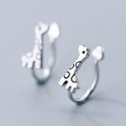 925 Sterling Silver Giraffe Clip-on Earring As Shown In Figure - One Size