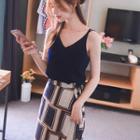 Set: Cross-strap Top + Patterned Maxi Wrap Skirt
