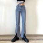 High Waist Split Boot-cut Jeans