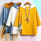 Printed Hood Short-sleeve T-shirt