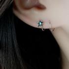 Rhinestone Star Ear Cuff Hoop Earring 1 Pair - Blue - One Size