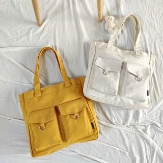 Pocket Canvas Tote Bag