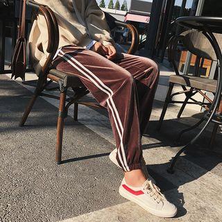 Striped Trim Drawstring Sweatpants