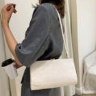 Faux Leather Clasp Shoulder Bag