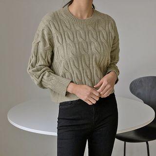 Cropped Cable-knit Top