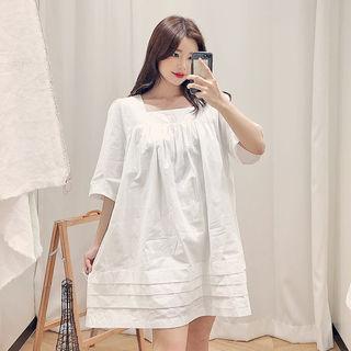 Square-neck Mini Shift Dress