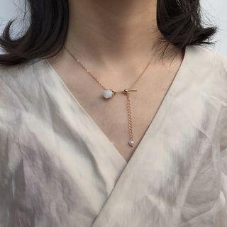 Freshwater Pearl Resin Rose Pendant Necklace Rose - One Size