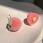 Peach Asymmetrical Earring 1 Pair - Silver Needle - Pink - One Size