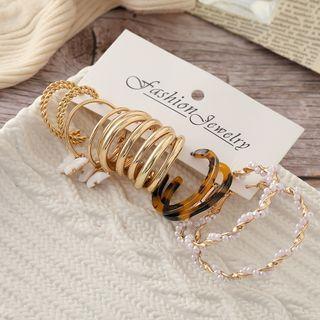 5 Pair Set: Faux Pearl / Resin / Alloy Earring (various Designs) 54732 - Gold - One Size
