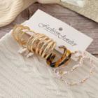 5 Pair Set: Faux Pearl / Resin / Alloy Earring (various Designs) 54732 - Gold - One Size