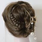 Faux Pearl Alloy Hair Clamp Gold - L