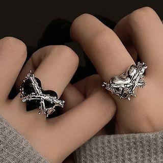 Heart Rattan Alloy Open Ring