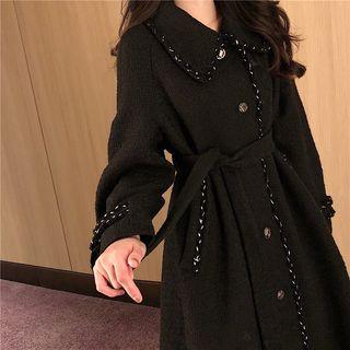 Single-breasted Midi A-line Coat Black - One Size
