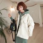 Contrast-stitch Oversized Trucker Jacket
