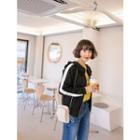 Frilled Sailor-collar Piped Zip-up Jacket