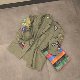 Pocket-detail Appliqu  Safari Jacket