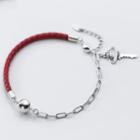 925 Sterling Silver Key Red Cord Bracelet As Shown In Figure - One Size