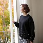 Faux-pearl Embellished Sweatshirt