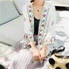 Floral Embroidered Cover-up White - One Size