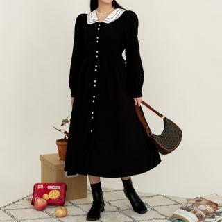 Color Block Collar Shirtdress