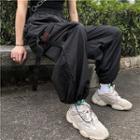 Embroidered Harem Jogger Pants Black - One Size